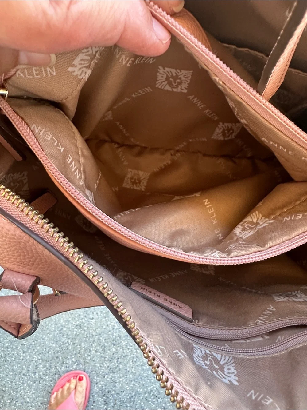 Ann Klein Blush Pink Vegan Leather Satchel/crossbody Bag